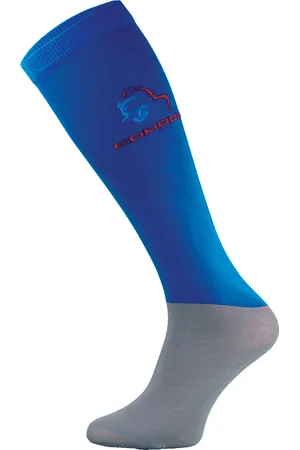 COMODO Femme Chaussettes Equitation | Chaussettes Hautes Longues pour Eté - Bleu