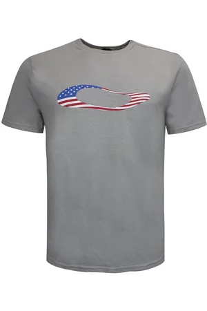 Oakley Kurzarm Crew Halsgrau Herren Ellipse USA T-Shirt 457355 24L
