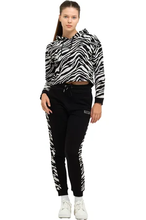 Tom Barron Damen Stylischer Zebra-Trainingsanzug-Set
