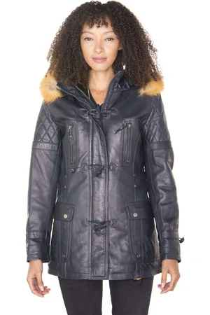 Infinity Damen-Parkajacke aus gestepptem Leder – Brüssel