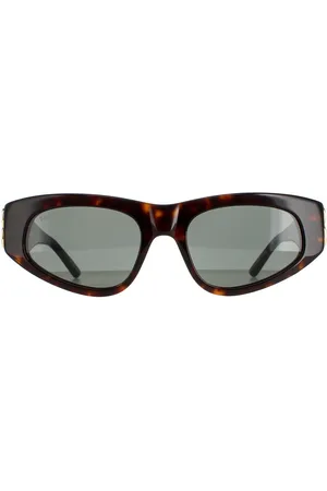 Balenciaga Oval Damen Dark Havana Green BB0095S