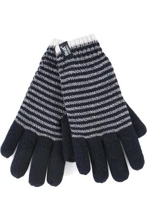 Heat Holders Gestreifte, mit Fleece gefütterte Thermohandschuhe für Damen
