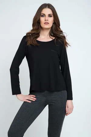 Conquista Jersey-Taschendetail-Top