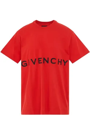 Givenchy Ubergroses rotes T-Shirt mit aufgesticktem -Logo