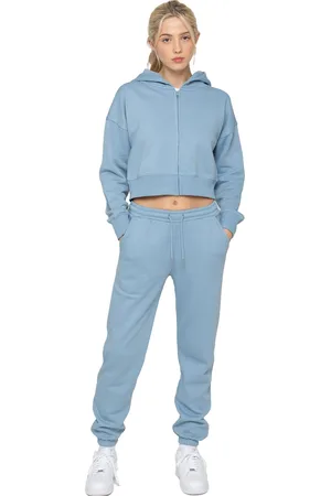 Enzo | Damen Crop Zip Hoodie Tracksuit Set
