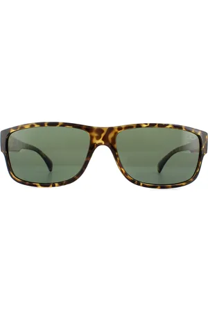 Timberland Rectangle Mens Dark Havana Green Sonnenbrillen