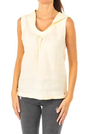La Martina JWU004 ärmelloses Damen T-Shirt mit Rundhalsausschnitt