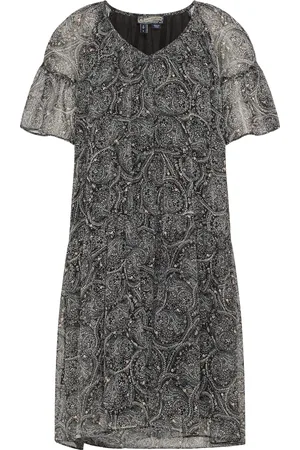 Dreimaster Kleid Damen Schwarz Mehrfarbig
