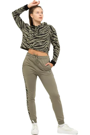 Tom Barron Damen Stylischer Zebra-Trainingsanzug-Set