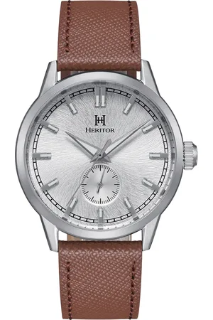 heritor automatic Heritor Automatikuhr Argento mit Lederarmband