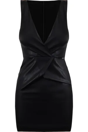 Armani Exchange Leder Damen schwarzes Kleid