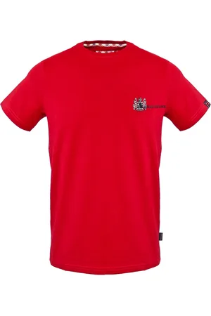 Aquascutum Kleines rotes T-Shirt mit Aldis-Logo auf der Brust