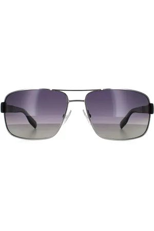 HUGO BOSS Wrap Herren Ruthenium Gradient polarisierte Sonnenbrille