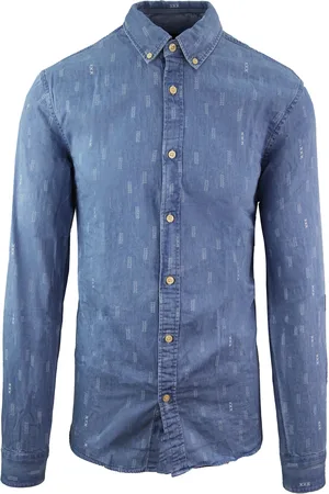 Scotch&Soda Regular Fit Bedrucktes Langarm-Jeanshemd in für Herren