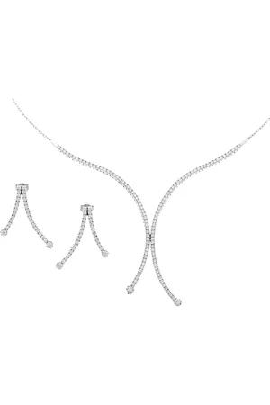 ORPHELIA Damen 925 Sterling Set: Halskette + Ohrringe - SET-066