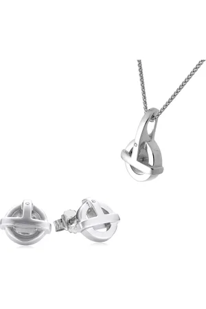 ORPHELIA Damen 925 Sterling Set: Kettenanhänger + Ohrringe - SET-5677