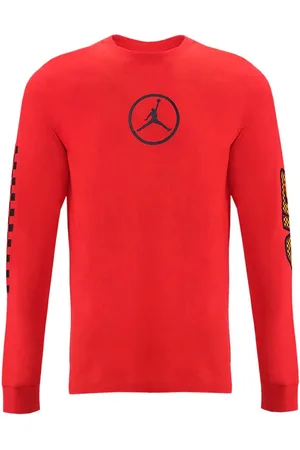 Nike Air Jordan Crew Neck Langarm Red Mens Top CV3000 673