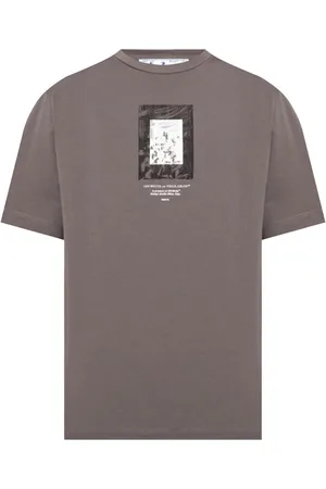 OFF-WHITE Paint Mirror Logo Slim Fit Graues T-Shirt