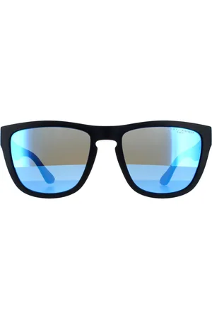 Tommy Hilfiger Square Mens Matte Blue Blue Mirror Sonnenbrillen