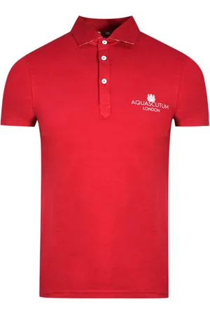 Aquascutum London Bold Logo Rotes Poloshirt