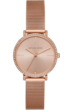 Michael Kors Elegante Damenuhr der Marke in der Farbe . Die Uhr ist aus rostfreiem Stahl gefertigt. Das Armband ist ebenfalls aus Edelstahl gefertigt und kann leicht kleiner oder größer gemacht werden. Das Gehäuse der Uhr hat einen Durchmesser von 32 mm