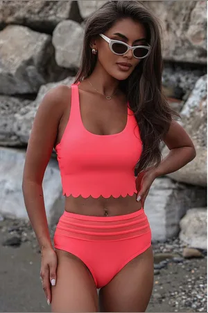 Azura Exchange – Criss-Cross-Bikini mit hoher Taille für Damen in