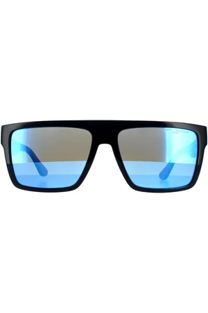 Tommy Hilfiger Rectangle Mens Matte Blue Blue Mirror Sonnenbrillen