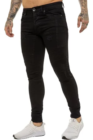Enzo | Herren Skinny Stretch Biker Denim Jeans