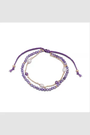 Luxenter Armreif, aus Metalllegierung und Amethystzirkonia 18K vergoldet