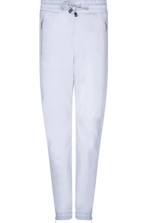 Infinity Weiße Jogginghose aus echtem Nappaleder für Damen