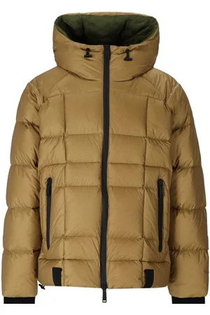 Dsquared2 Walnussbraune Daunenjacke mit Kapuze von mit bedrucktem Logo