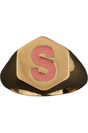 SUPERB Goldener sechseckiger Korallenring Frau