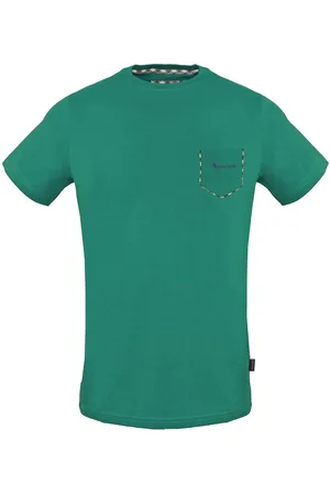 Aquascutum Check Pocket Trim Grünes T-Shirt
