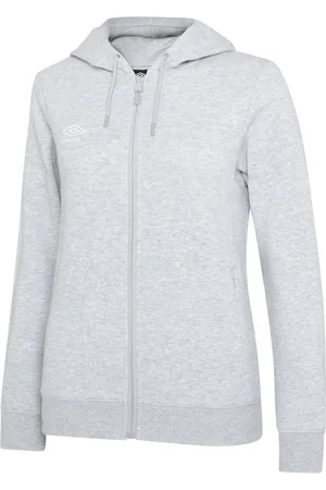 Umbro Womens/Ladies Club Leisure Full Zip Hoodie (Grau meliert/Weiß)