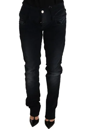 ACHT Gewaschene Hose aus Baumwoll-Denim mit niedriger Taille und lockerer Passform