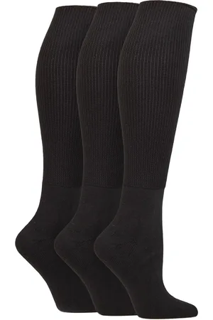 IOMI Kniestrümpfe für Diabetiker | | 3er-Pack Bambus Socken für geschwollene Füße | Lange, extra breite, nicht bindende, weiche Socken