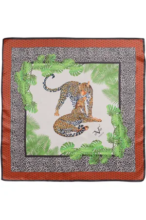 19V69 Italia Mehrfarbiges Foulard mit Leopardenmuster