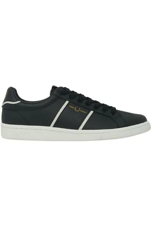 Fred Perry Schwarze Herren-Sneaker aus Leder mit gepragtem Branding von