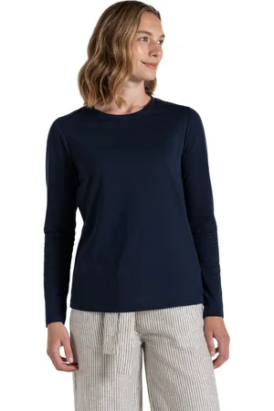 Craghoppers "Akona" T-Shirt für Damen Langärmlig (Marineblau)