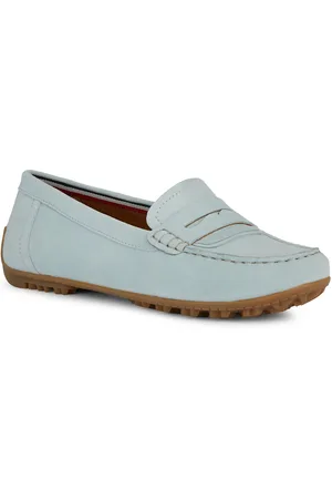 Geox D Kosmopolis Wildleder Damen Hellblau Mokassins Schuhe