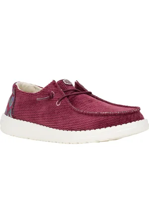 Hey dude Wendy Corduroy Leo Polyester Damen Burgundy Loafers