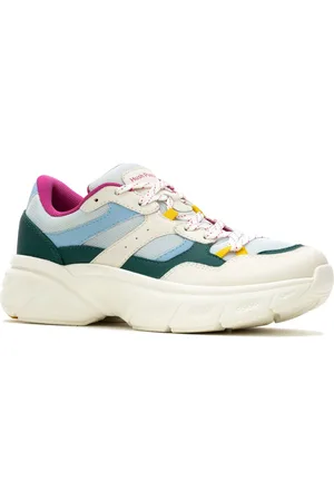Hush Puppies Movement Leder Damen Teal Turnschuhe
