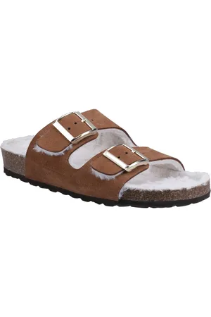 Hush Puppies Jessie Leder Damen Tan Pantoffeln
