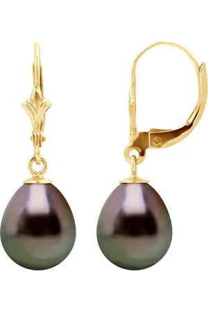 Diadema Ohrringe - Gelbgold und echte Tahiti-Perlen