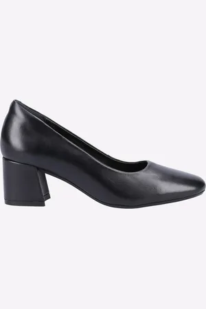 Hush Puppies Alicia Court Shoe Leder Damen Schwarze Absätze