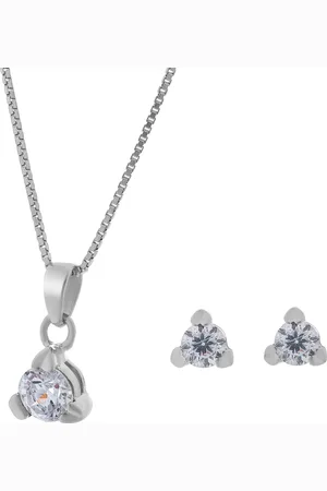 ORPHELIA Damen 925 Sterling Set: Kettenanhänger + Ohrringe - SET-005