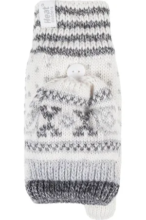 Heat Holders Ladies Warm Fairisle Patterned Thermal Fingerless Converter Handschuhe