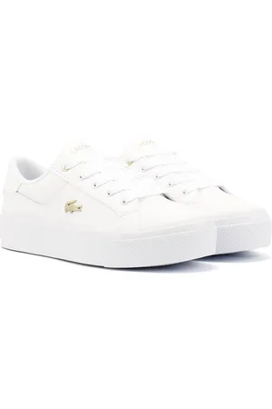 Lacoste Ziane Platform Leder Damen Weiße Turnschuhe