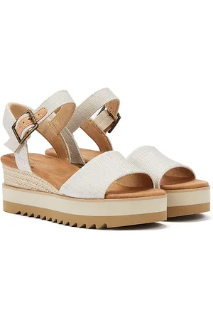 TOMS Diana Canvas Wedge Natürliche Frauen Weiße Sandalen