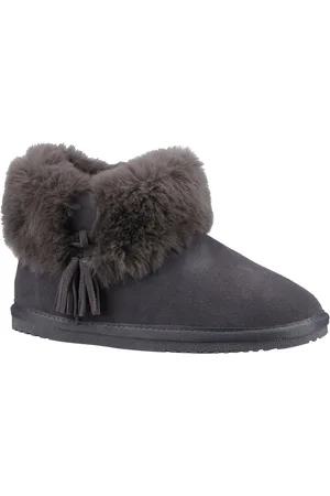 Hush Puppies Ayana Wildleder und Kunstfell Damen Hausschuhe